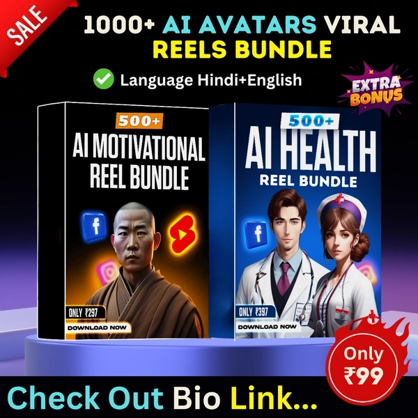 1000+ Trading AI Avatars and AI Motivational Ai Health VIRAL Reels Bundle